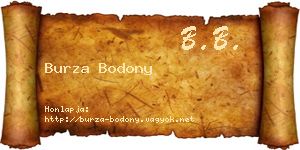 Burza Bodony névjegykártya